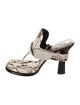 Burberry Prorsum Snakeskin Animal Print T-Strap Sandals