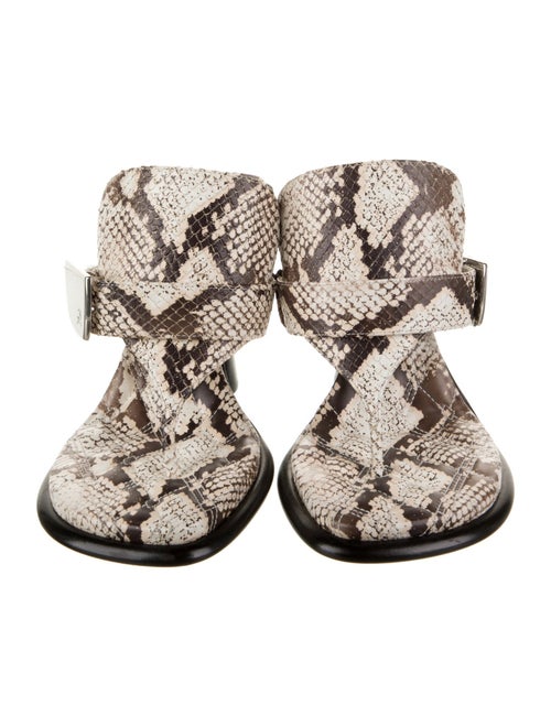 Burberry Prorsum Snakeskin Animal Print T-Strap Sandals