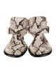 Burberry Prorsum Snakeskin Animal Print T-Strap Sandals