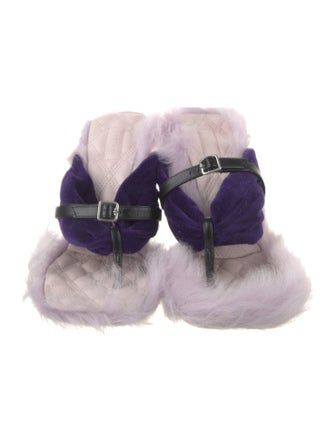 Burberry Leather Trim Embellishment Slides