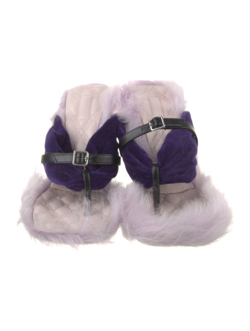 Burberry Leather Trim Embellishment Slides