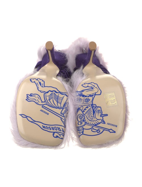 Burberry Leather Trim Embellishment Slides