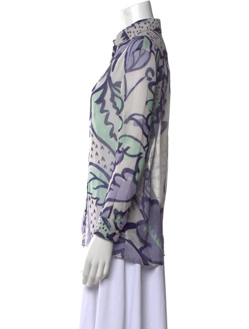 Burberry Prorsum Silk Printed Button-Up Top