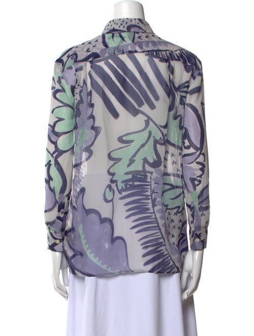 Burberry Prorsum Silk Printed Button-Up Top