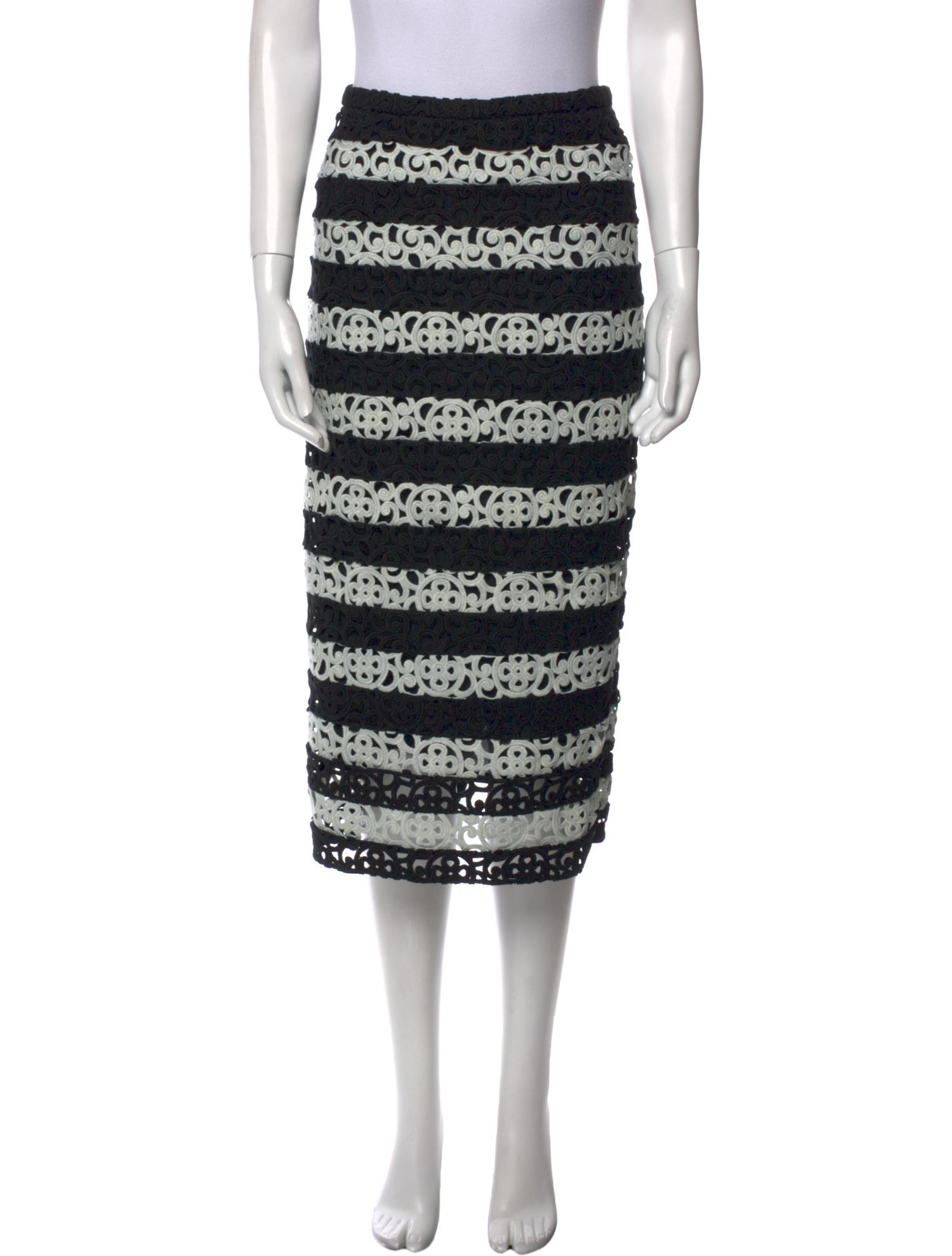 Burberry Prorsum Striped Midi Length Skirt