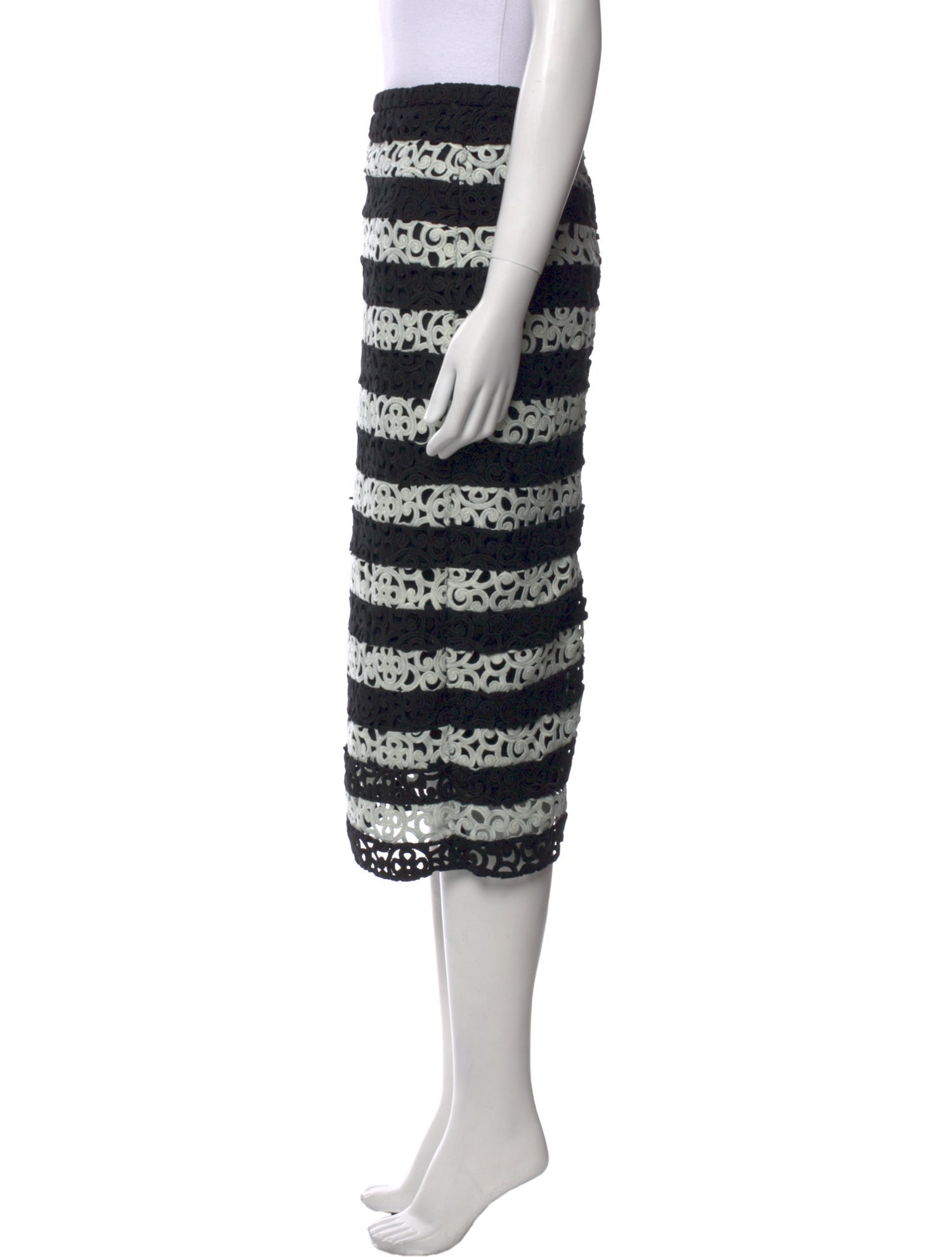 Burberry Prorsum Striped Midi Length Skirt