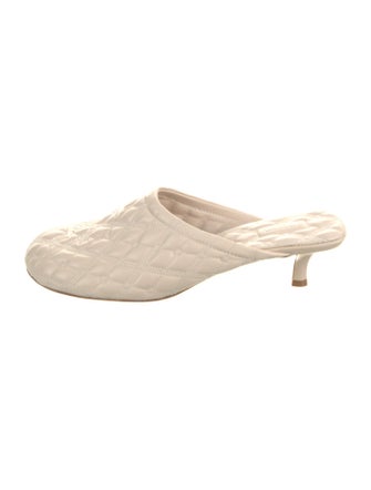 Burberry Leather Embroidered Accent Mules