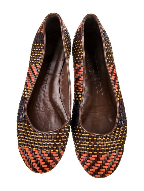 Burberry Prorsum Leather Printed Ballet Flats