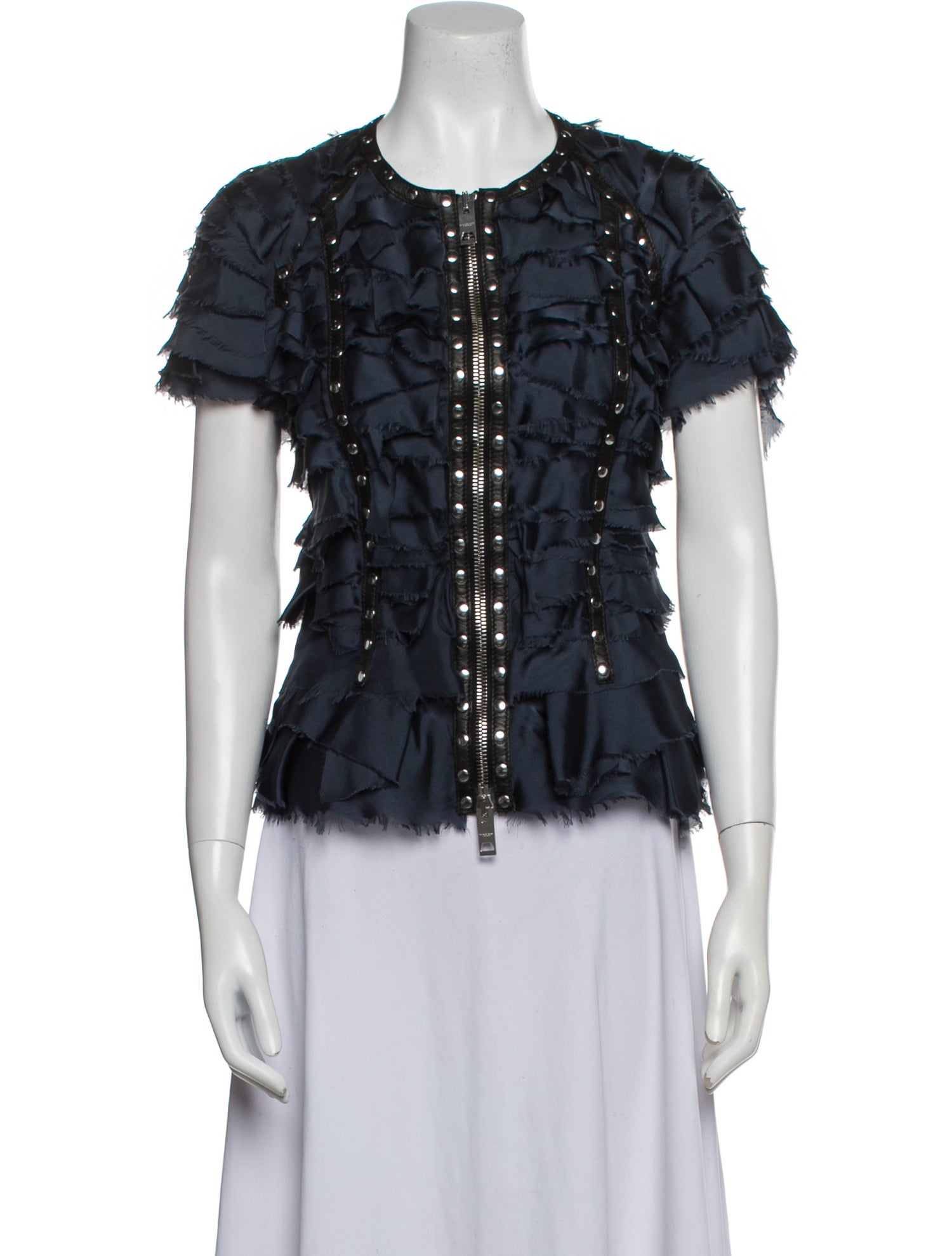 Burberry Prorsum Silk Crew Neck Blouse