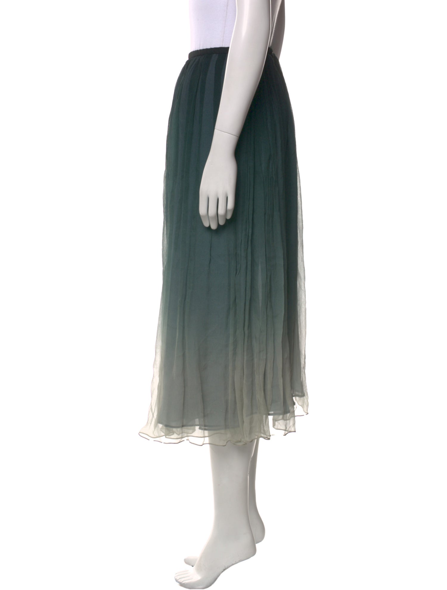 Burberry Prorsum Silk Midi Length Skirt