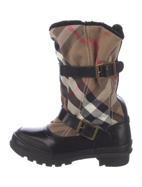 Burberry Prorsum Nova Check Pattern Canvas Boots
