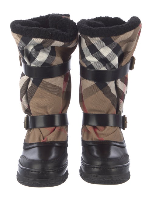 Burberry Prorsum Nova Check Pattern Canvas Boots