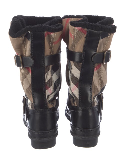 Burberry Prorsum Nova Check Pattern Canvas Boots