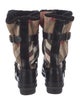Burberry Prorsum Nova Check Pattern Canvas Boots