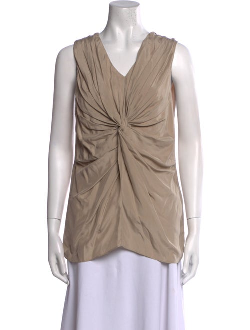 Burberry Prorsum Silk V-Neck Top