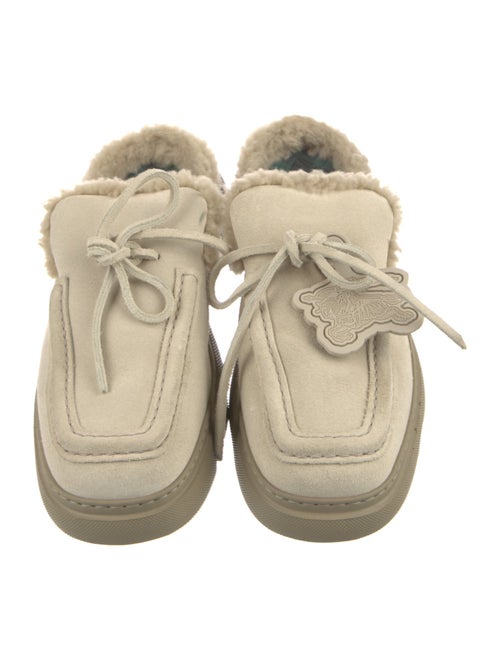 Burberry Suede Fur Trim Mules