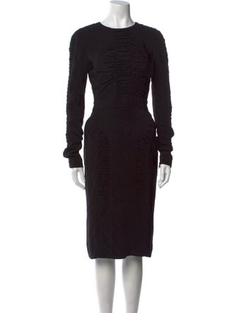 Burberry Prorsum Crew Neck Midi Length Dress