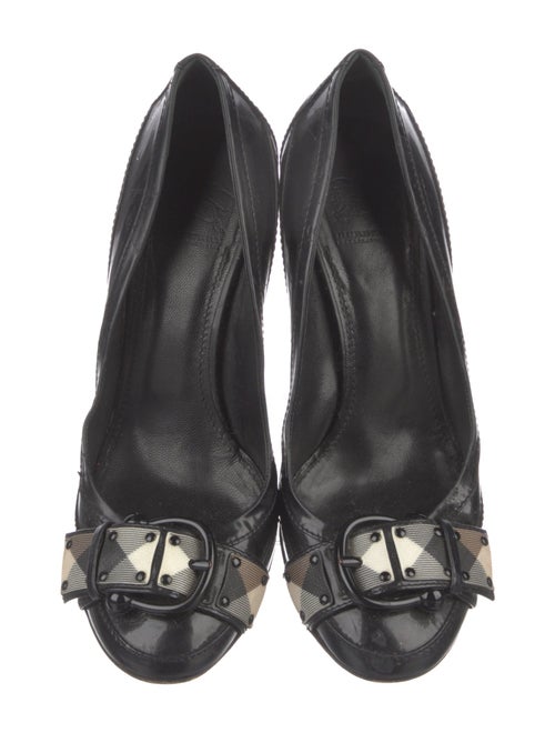 Burberry Prorsum House Check Pattern Patent Leather Pumps