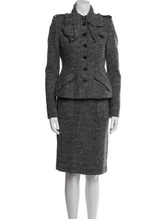 Burberry Prorsum Wool Tweed Pattern Skirt Suit