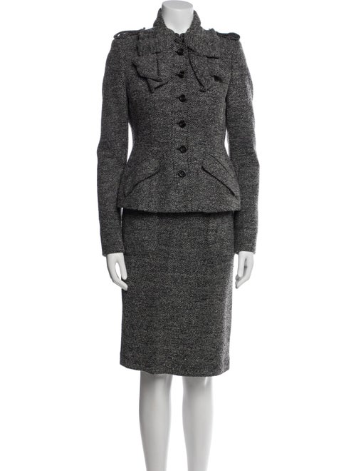 Burberry Prorsum Wool Tweed Pattern Skirt Suit
