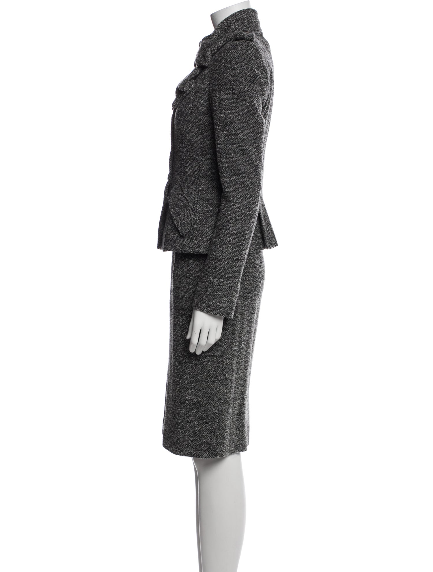 Burberry Prorsum Wool Tweed Pattern Skirt Suit