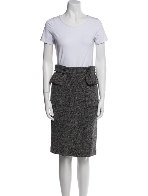 Burberry Prorsum Wool Tweed Pattern Skirt Suit
