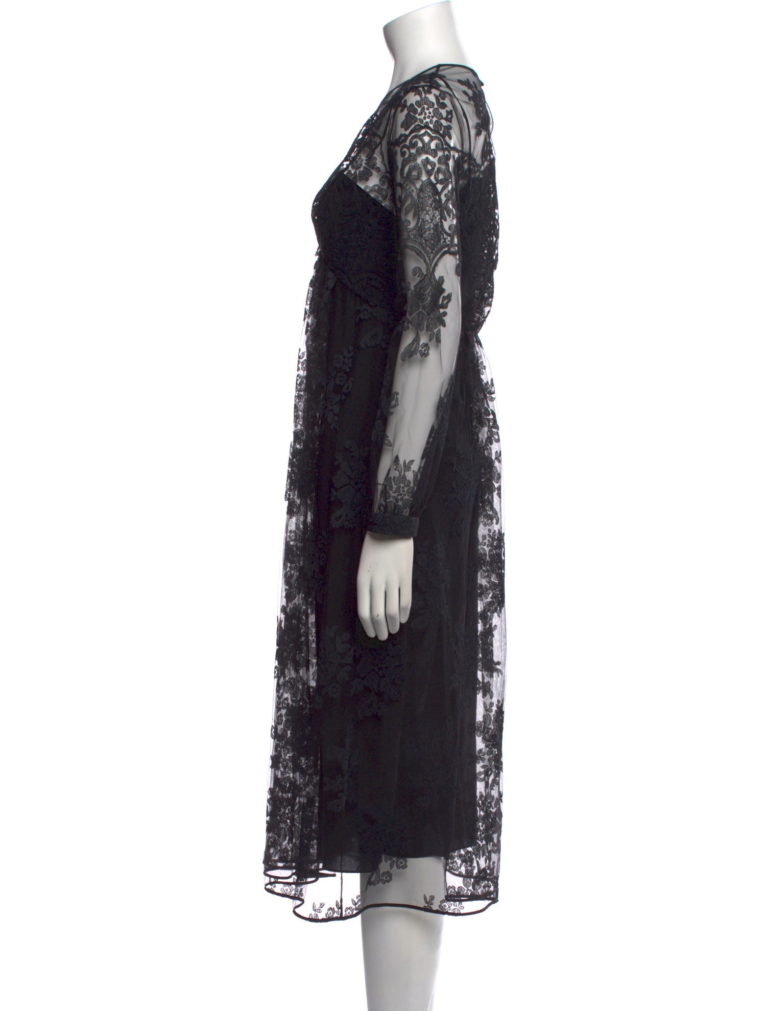 Burberry Prorsum Lace Pattern Midi Length Dress