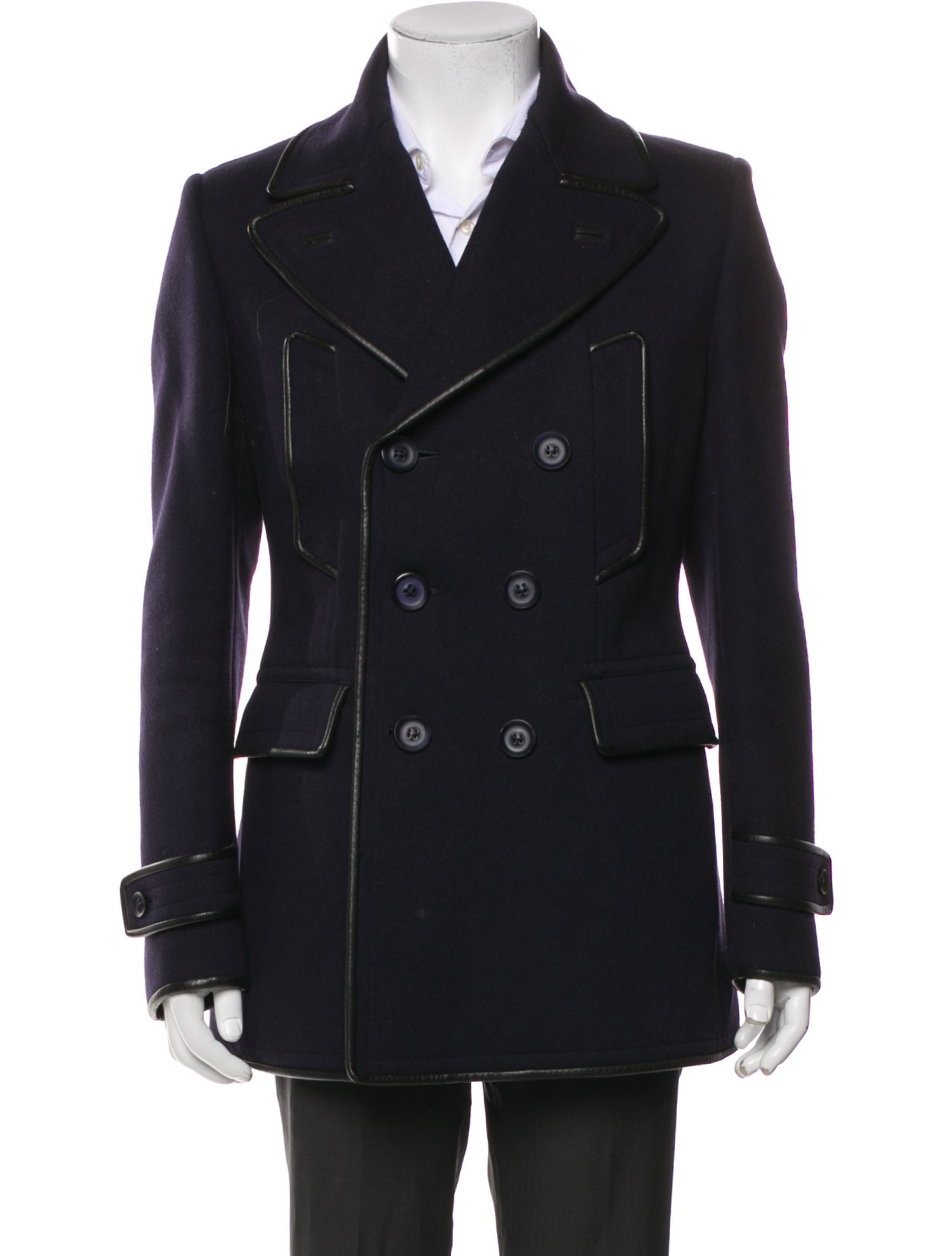 Burberry Prorsum Abstract Check Wool Peacoat