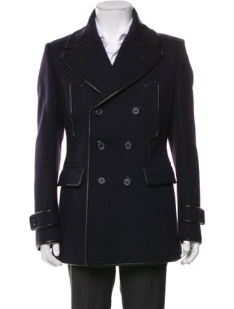 Burberry Prorsum Abstract Check Wool Peacoat