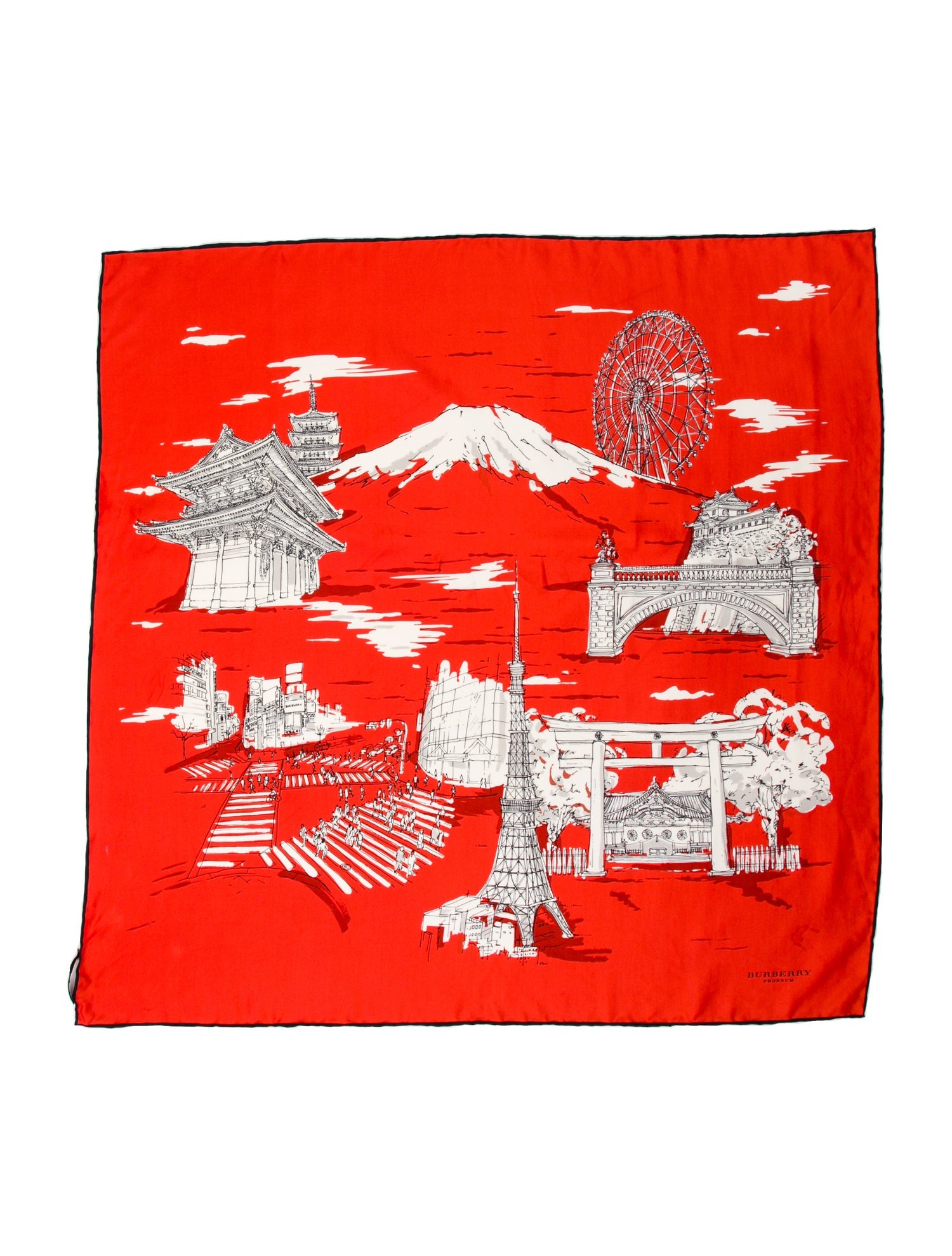 Burberry Prorsum Silk House Check Pattern Scarf