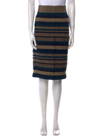 Burberry Prorsum Striped Knee-Length Skirt