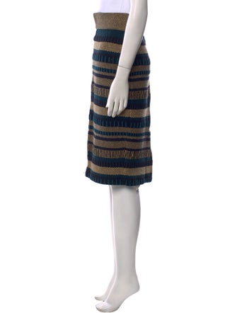 Burberry Prorsum Striped Knee-Length Skirt
