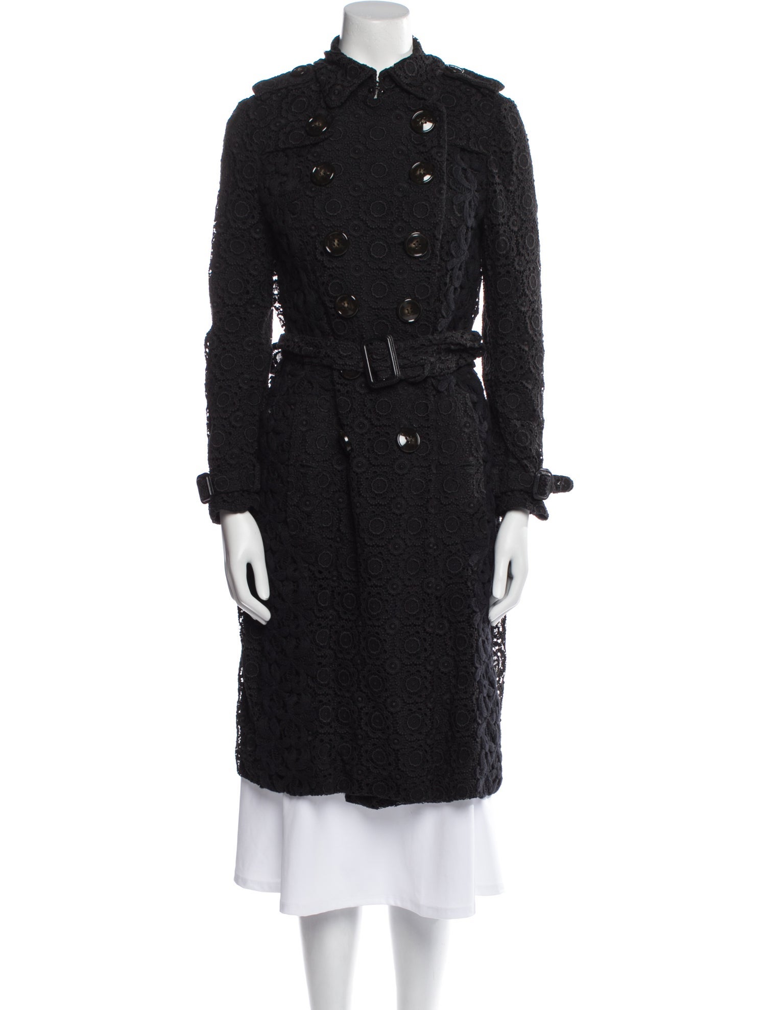 Burberry Prorsum Vintage Lace Pattern Trench Coat