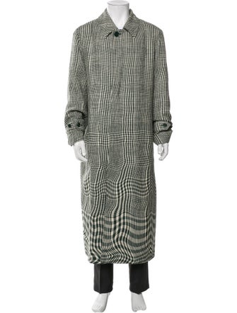 Burberry Prorsum Plaid Print Trench Coat