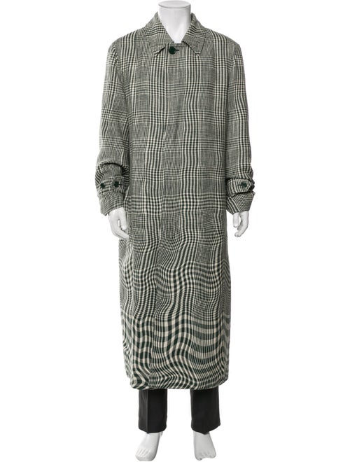 Burberry Prorsum Plaid Print Trench Coat