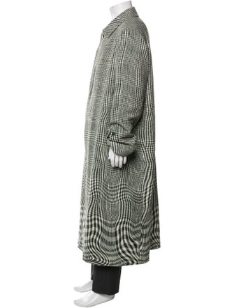 Burberry Prorsum Plaid Print Trench Coat