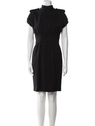 Burberry Prorsum Mock Neck Knee-Length Dress