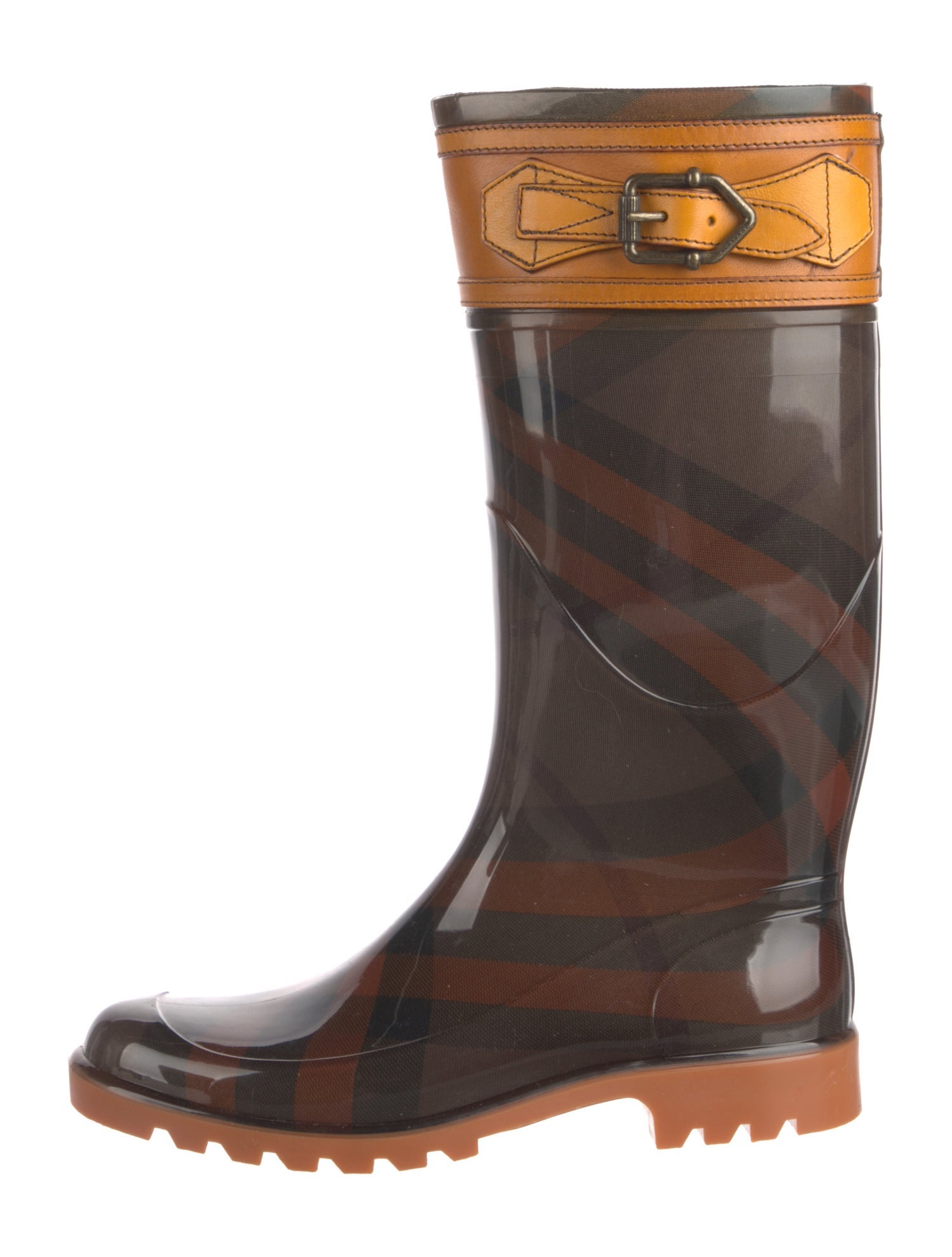 Burberry Prorsum House Check Pattern Rubber Rain Boots