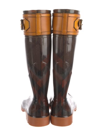 Burberry Prorsum House Check Pattern Rubber Rain Boots