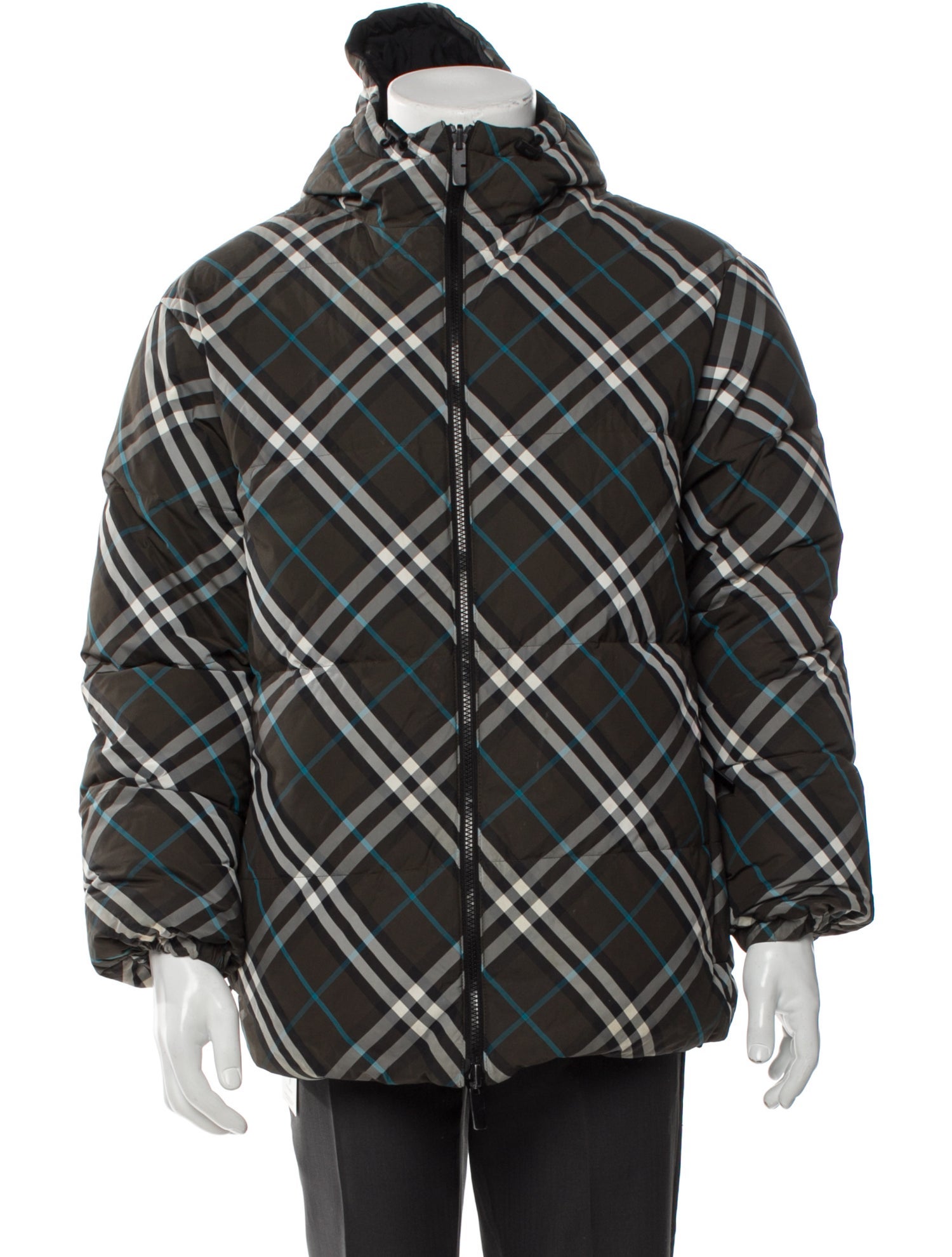 Burberry Plaid Print Parka