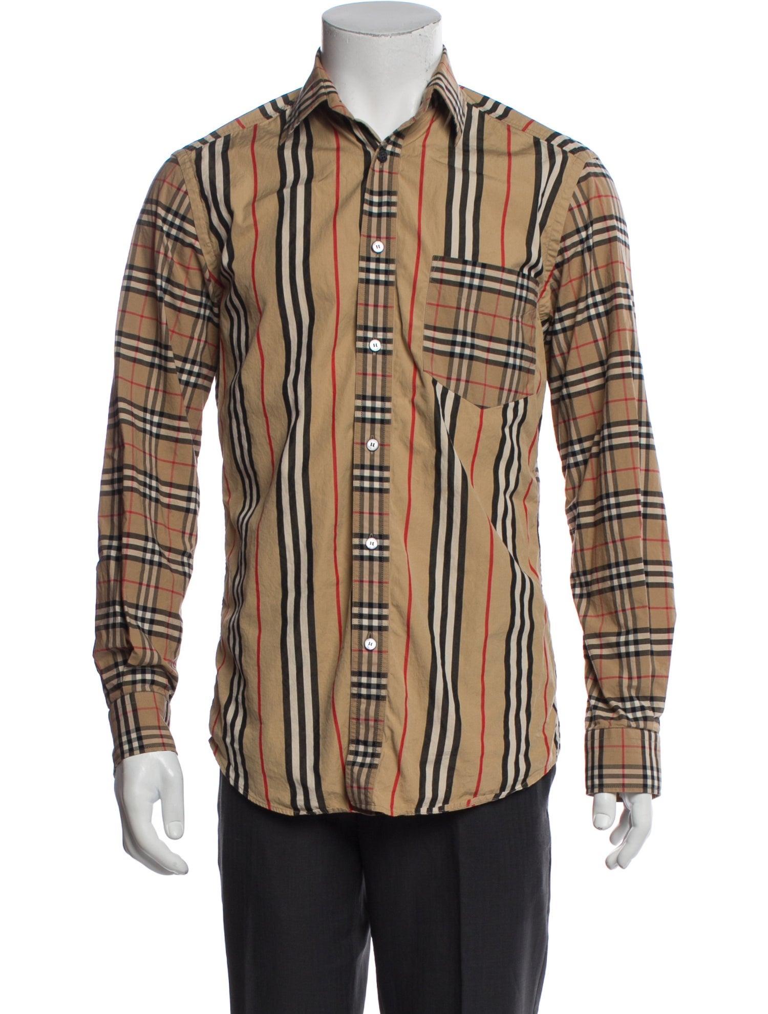 Burberry Striped Long Sleeve Dress Shirt