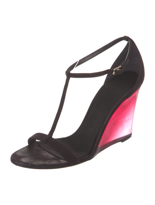 Burberry Prorsum Suede T-Strap Sandals