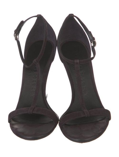Burberry Prorsum Suede T-Strap Sandals