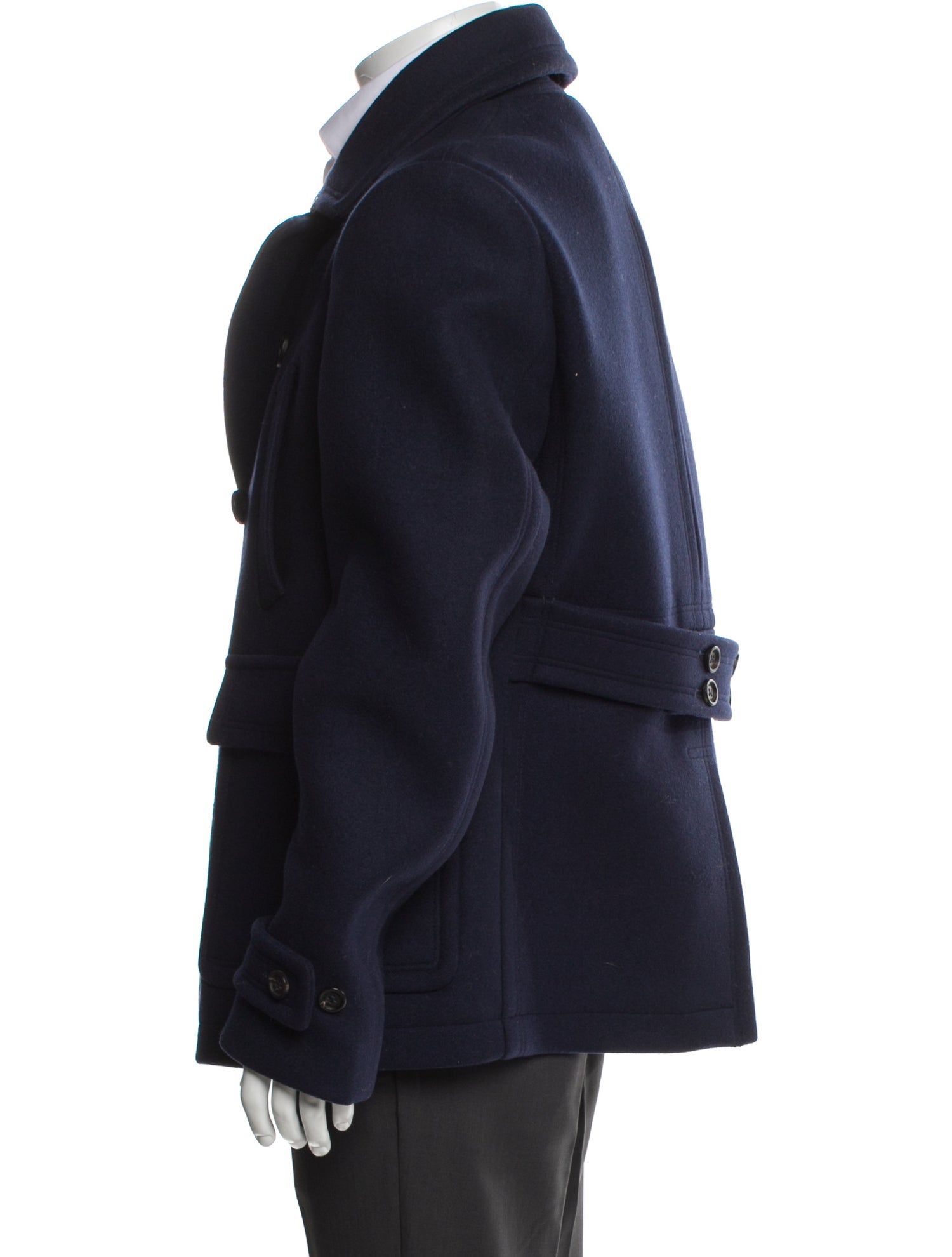 Burberry Prorsum Abstract Check Virgin Wool Peacoat