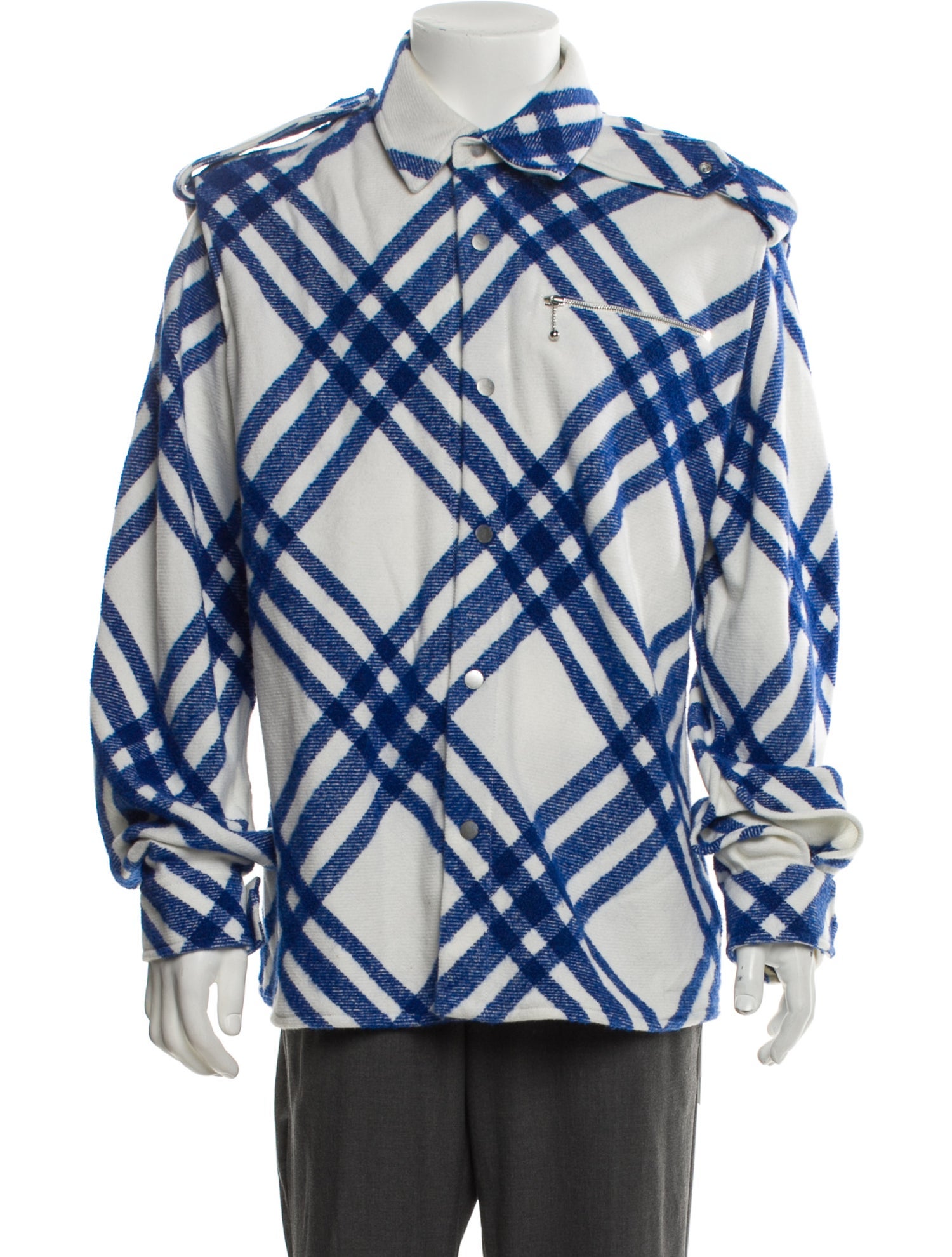 Burberry Prorsum Wool Plaid Print Windbreaker