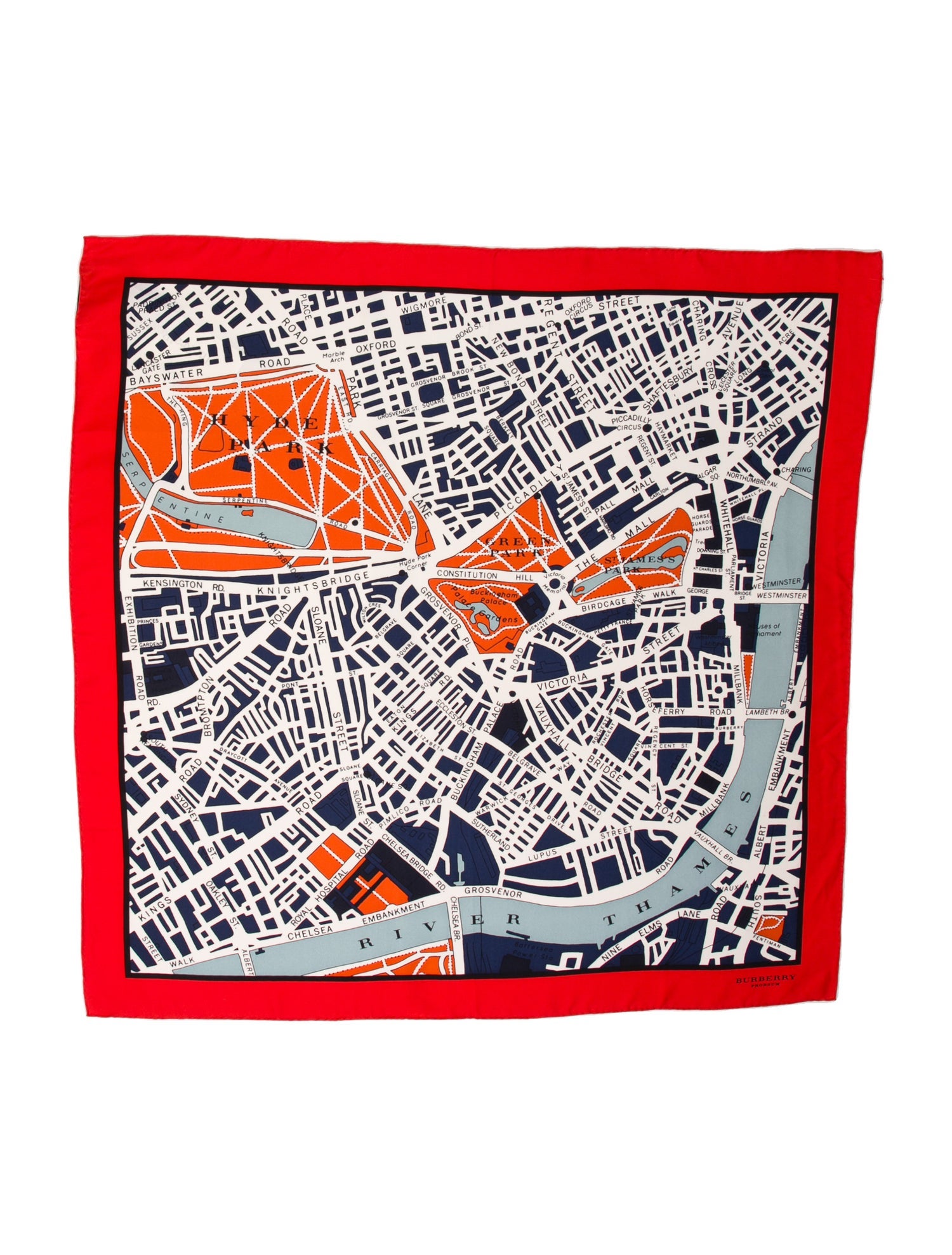 Burberry Prorsum London Map Silk Scarf