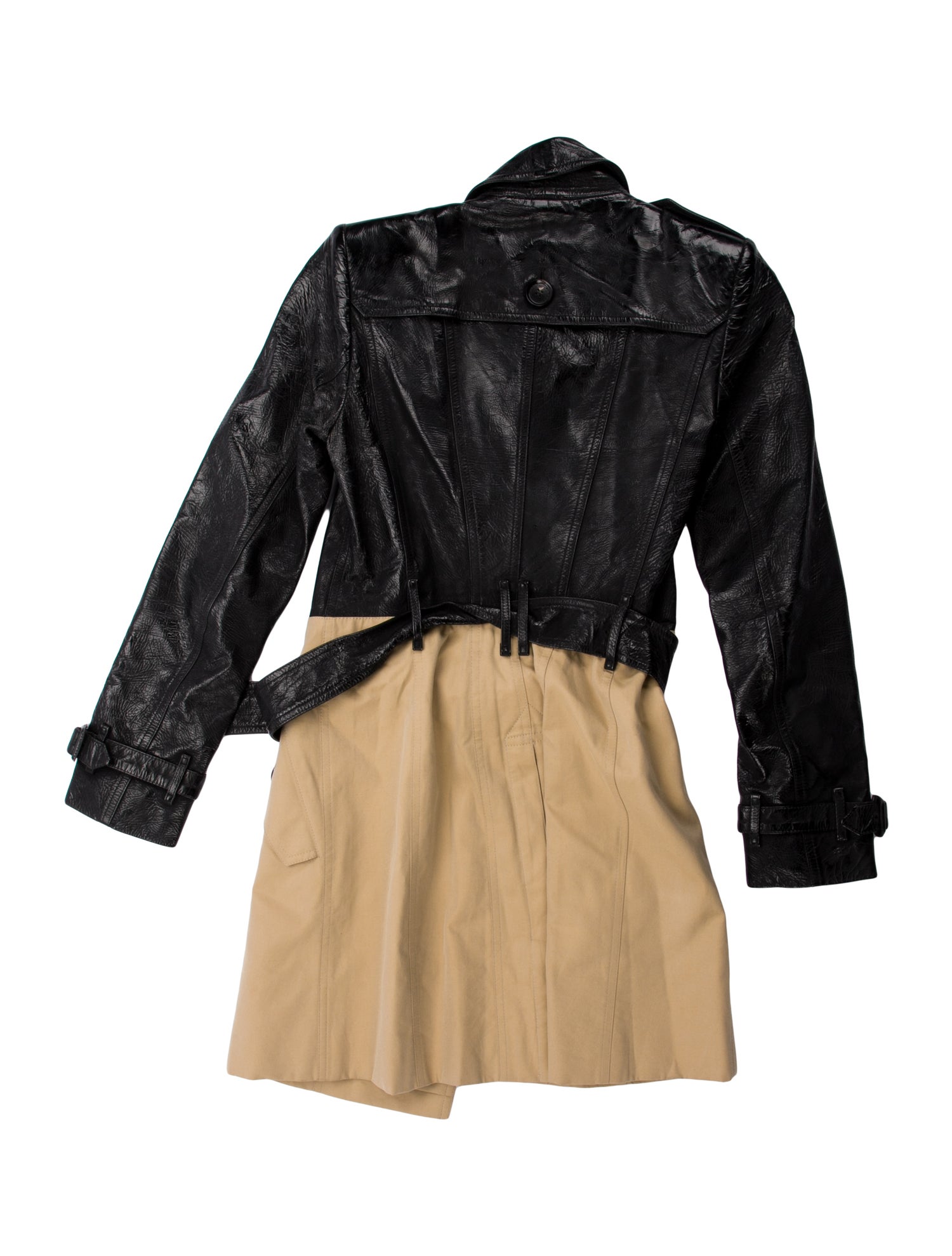 Burberry Prorsum Lambskin Colorblock Pattern Coat