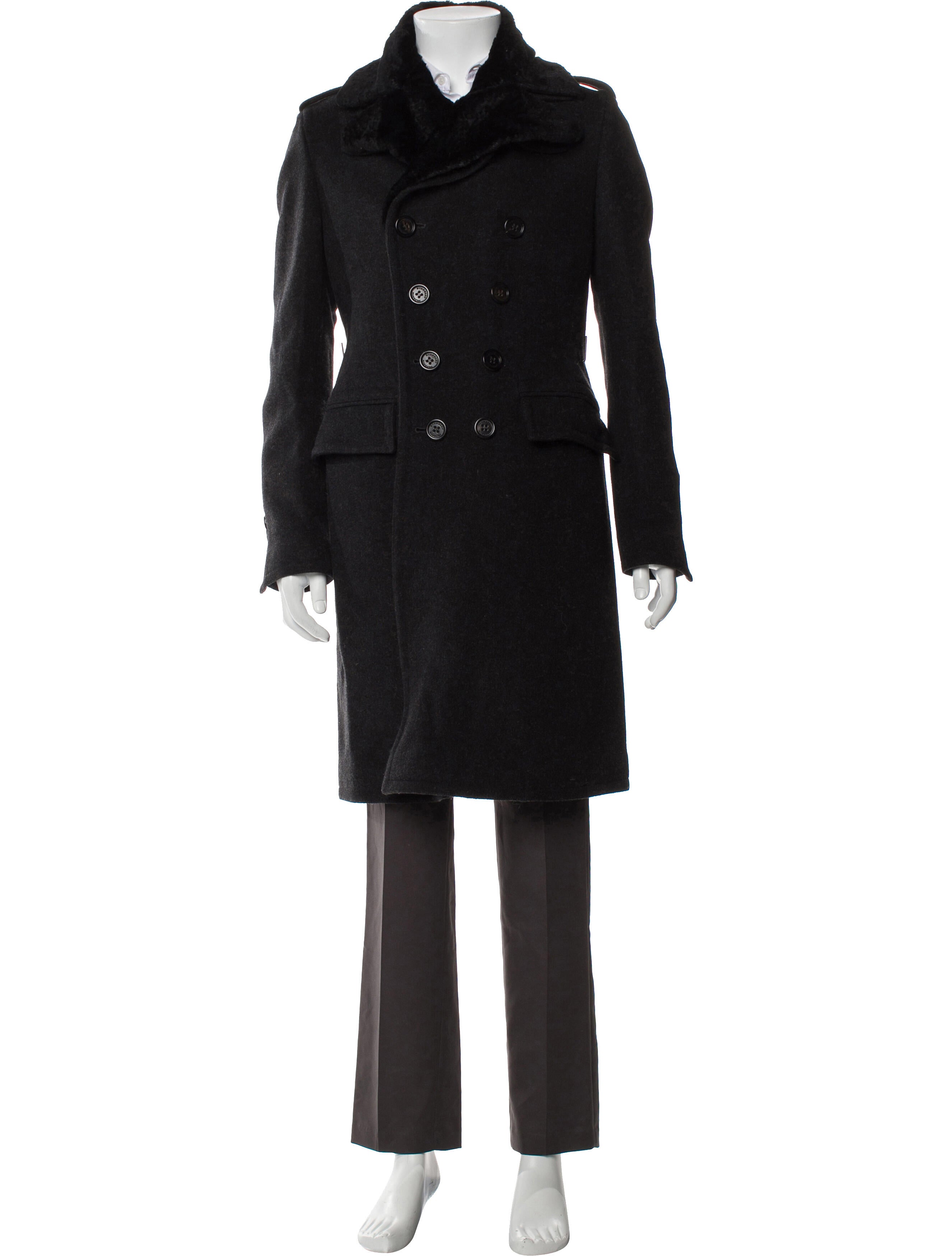 Burberry Prorsum Nova Check Pattern Wool Trench Coat