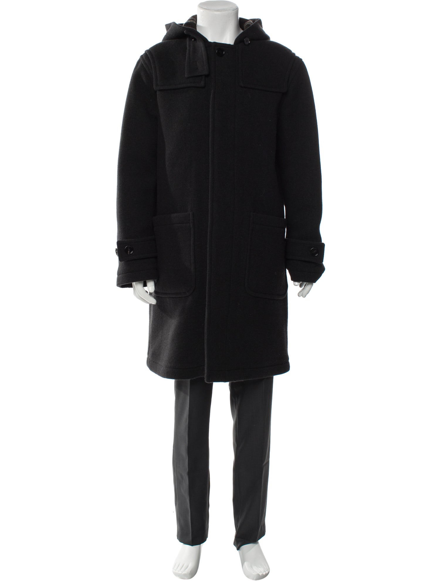 Burberry Nova Check Pattern Virgin Wool Parka