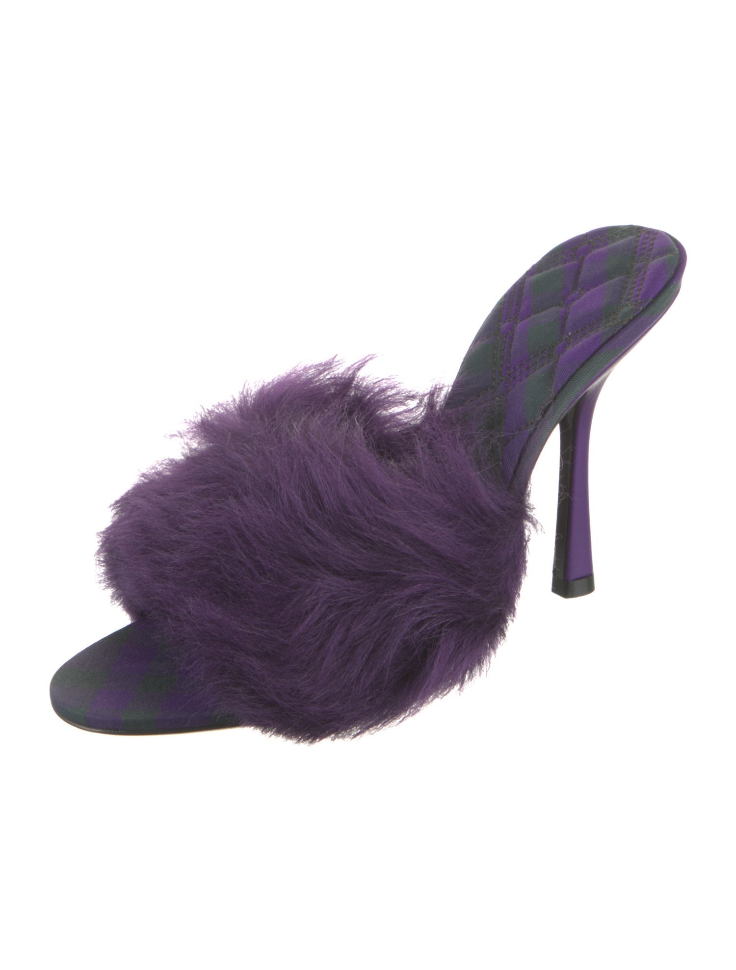 Burberry Faux Fur Floral Print Slides